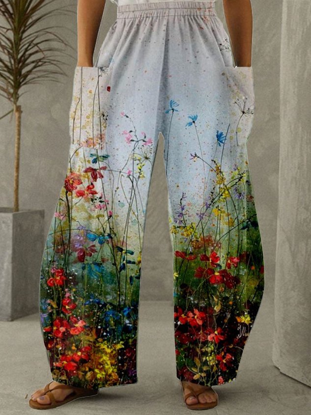 ChicmyCasual Plants Loose Pants