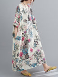 Chicmy-Vintage Floral Round-Neck Dress