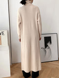 Chicmy-Original Loose Solid Color Split-Front Sweater Dress