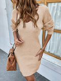 Chicmy-Beaded Cutout Rib-Knit Sweater Dress