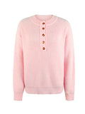 Chicmy-Casual Long Sleeves Solid Color Round-Neck Sweater Tops