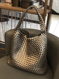 Chicmy-Solid Color Woven Handbags Bags