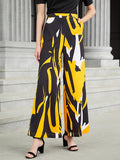 Chicmy-Urban High-Waisted Contrast Color Printed Wide Leg Pants