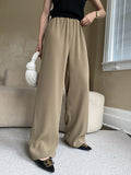 Chicmy-Wide Leg Loose Elasticity Solid Color Casual Pants Bottoms
