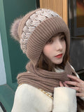 Chicmy-Casual Jacquard 7 Colors Scarf&Hat Set