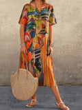 Chicmy- Summer Fashion Casual Printed Short Sleeve Dress