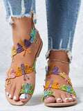 ChicmyVacation Butterfly Toe Ring Beach Strappy Sandals