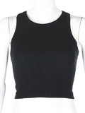 Chicmy-Solid Color Sleeveless Slim Sports Casual Tanks