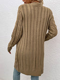 Chicmy-Urban Simple Loose Buttoned Solid Color Jacquard Cardigan Coat