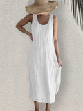 Chicmy Cotton And Linen Casual Loose Dress