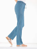 ChicmyCasual Plain Loose Drawstring Jeans