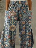 Chicmy--Women Ethnic Vintage Cotton-Blend Casual Wide-Leg Pants