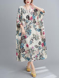 Chicmy-Vintage Floral Round-Neck Dress