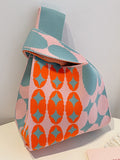 Chicmy-Contrast Color Rhombic Woven Handbag Bags