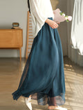 Chicmy-Casual Solid Color Chiffon Column Wide Leg Pants&Skirt