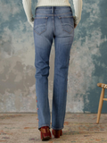 ChicmyRegular Fit Floral Denim Casual Jeans