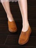 Chicmy-Simple Style Cowhide Soft Shoes