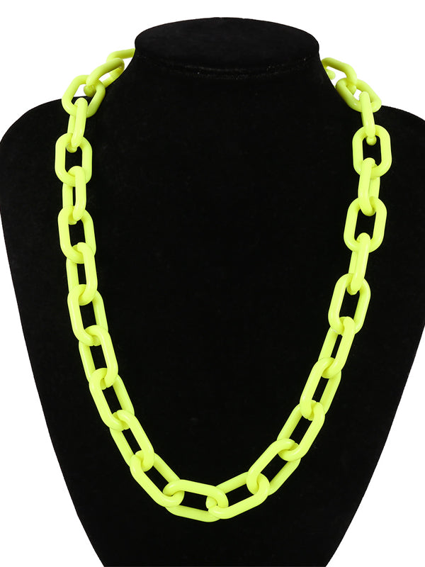Chicmy-Simple Punk Solid Color Geometric Necklaces