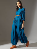 Chicmy-Casual Loose Long Sleeves Solid Color Boat Neck Jumpsuits