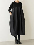 CHICMY-Graduation gift, graduation evening dress Split-Joint Loose Long Sleeves Round-Neck Midi Dresses