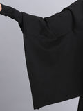 Chicmy-Solid Color Asymmetric High-Neck Loose Batwing Sleeve Sweatshirt