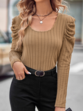 ChicmyCasual Loose Plain Square Neck Shirt