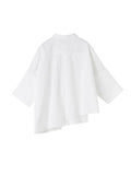 Chicmy-Creamy White Cropped Three-Quarter Sleeve Shirt