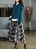 Chicmy-Artistic Retro Plaid A-Line Skirt