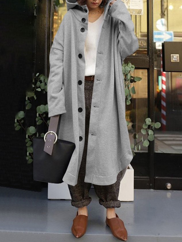 ChicmyCasual Loose Hoodie Trench Coat