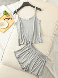 Chicmy-9 Colors Modal Vest&Shorts Loose Two-Piece Sexy Pajamas