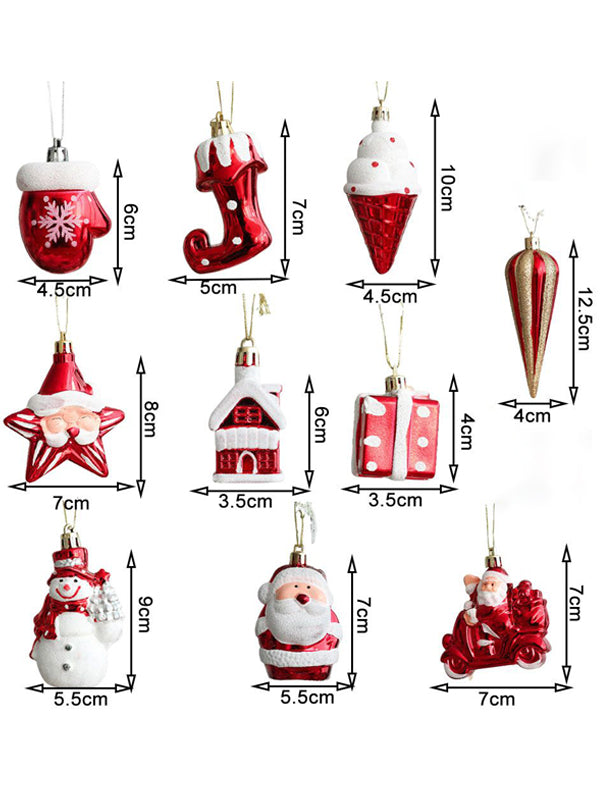 Chicmy-2 Pcs New Snowman House Ice Cream Christmas Xmas Tree Decorations Pendant