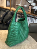 Chicmy-Solid Color Woven Handbags Bags