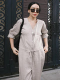 Chicmy-Casual Linen V-neck Jumpsuit