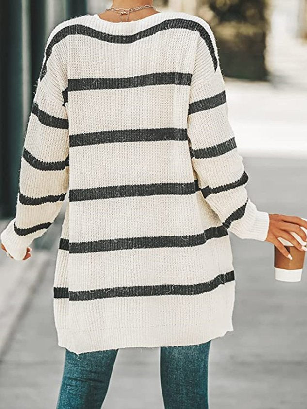 ChicmyCasual Striped Cardigan