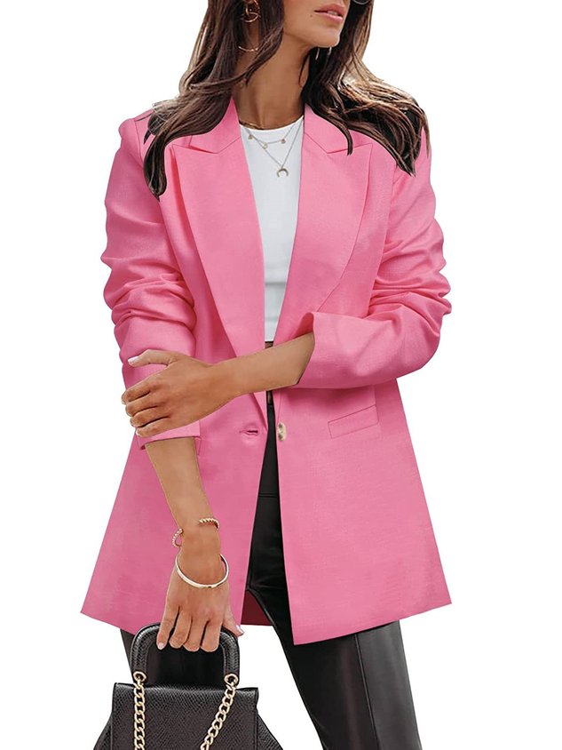 ChicmyWomen's Urban Casual Plain Simple Blazer Commuting Daily Clothing