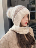 Chicmy-Casual Jacquard 7 Colors Scarf&Hat Set