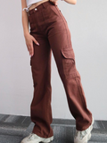 ChicmyCasual Loose Plain Cargo Pants