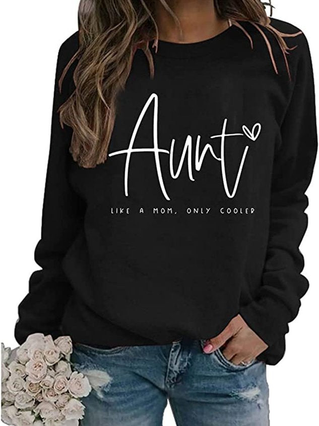 ChicmyCasual Text Letters Crew Neck Regular Fit Sweatshirt