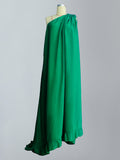 Chicmy-Banquet Sleeveless Loose Pleated Falbala Solid Color One-Shoulder Maxi Dresses