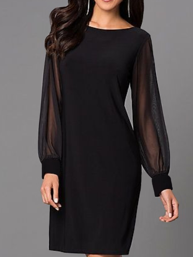 Chicmy Party Long Sleeve Crew Neck Dress