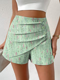 ChicmyCasual Regular Fit Abstract Buckle Shorts