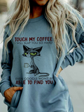 ChicmyTouch My Coffee Loose Hoodie Sweatshirt