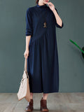 Chicmy-Original Solid High-Neck Knitting Dress