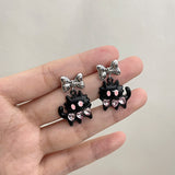 Chicmy-2023 New Funny Small Black Cat Earring for Women Girl Fashion Cute Animal Earrings Fashion Party Jewelry Gifts Wholesale