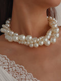 Chicmy-Imitation Pearl Three pieces Necklaces Accessories Dainty Necklace