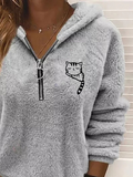 ChicmyCat Warmth Fluff/Granular Fleece Fabric Casual Loose Sweatshirt