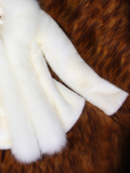 ChicmyFluff/Granular Fleece Fabric Regular Fit Elegant Plain Leather & Faux Leather