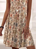 Chicmy Casual Loose Floral V Neck Dress