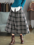 Chicmy-Artistic Retro Plaid A-Line Skirt