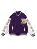 Chicmy-Men's Toweling Embroidered Varsity Jacket